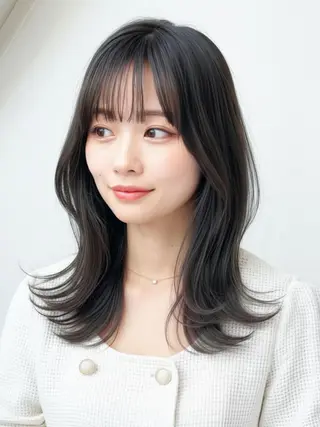 ロング 盛れる顔周り×韓国 レイヤー/あやの🐒のヘアスタイル