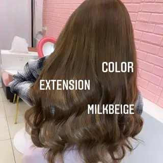 ロング カラー エクステ🩵ブリーチ 韓国ヘア🩵KAEのヘアスタイル