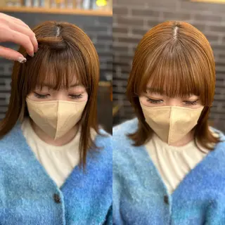 セミロング カラー パーマ ヘアアレンジ メンズ キッズ ネイル マツエク・マツパ アイブロウ 似合せレイヤー/ 柔らか透明感カラーのヘアスタイル