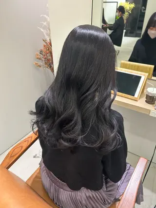 ロング カラー しげ ゆりか/透明感 カラー/顔周りカットのヘアスタイル