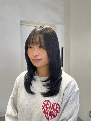 セミロング カラー ワンホン/艶髪 Serina🎀のヘアスタイル