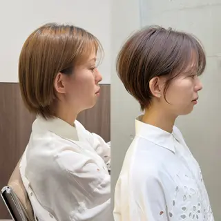 ショート 数名限定/似合わ ショート+艶カラー✨のヘアスタイル