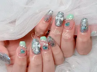 ネイル エツメ💅 長さ出し🎀デザインのネイルデザイン