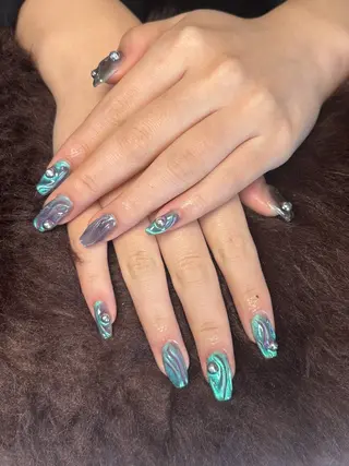 ネイル 渋谷T&B ロング ネイル/ユキ🤎のネイルデザイン