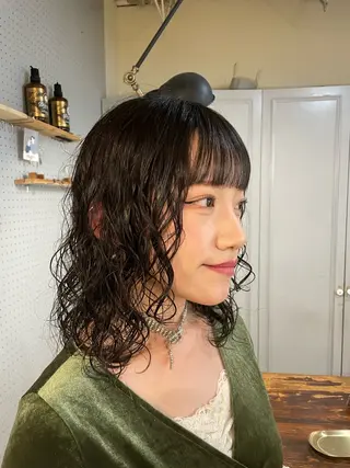 ミディアム パーマ 🤩噂のMr.髪ポジ ティブ®️yu🤩のヘアスタイル