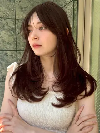 セミロング レイヤーカット カラー/錦糸町のヘアスタイル