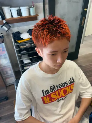 カラー メンズ Lull1人美容室 バレイヤージュのヘアスタイル