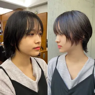 ショート カラー 似合わせレイヤー/ ケアパーマ/高倉のヘアスタイル