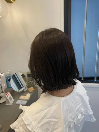 ミディアム カラー やまさきえりこ ニュアンスパーマのヘアスタイル