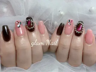 ネイル エツメ💅 長さ出し🎀デザインのネイルデザイン