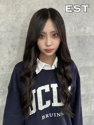 ロング メンズ ヘアアレンジ カラー エクステ MORI エクステMARIKAのヘアスタイル