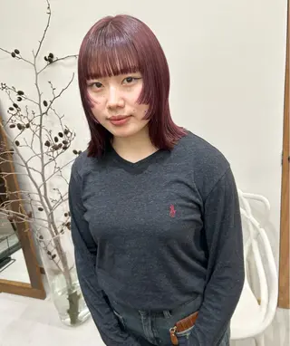 ショート カラー パーマ ヘアアレンジ デザインカラー/ボブ ブリーチカラー/ユリのヘアスタイル