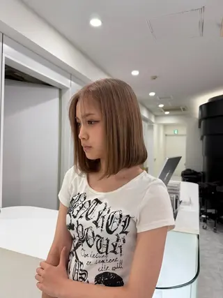 ミディアム ブリーチありorなし 暖色カラー🎀セナのヘアスタイル