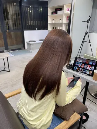 ロング 絶対綺麗な暖色カラー 🎯あります✨増渕✨のヘアスタイル