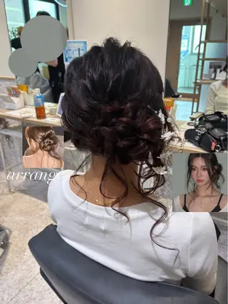 ヘアアレンジ 髪質改善&艶カラー/ ほんだあみ (♡)のヘアスタイル
