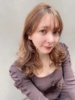 セミロング カラー ヘアアレンジ 銀座メンズ専門🖤 叶奈々のヘアスタイル