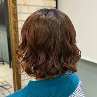 ショート パーマ 韓国風パーマ🌿コテ 巻き風パーマ/るいのヘアスタイル