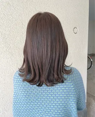 セミロング qpulaあいみ 透明感カラー/大濠のヘアスタイル