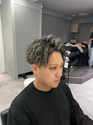 ショート カラー パーマ メンズ 個室サロンKAITO メンズ特化美容師のヘアスタイル