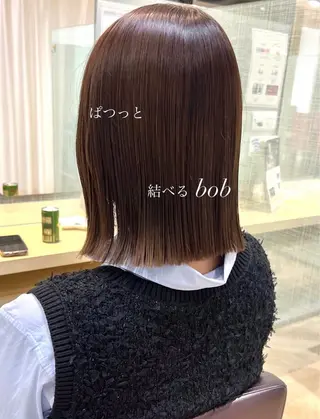 ミディアム 加納千華 /ボブ/ぱつっとボブのヘアスタイル