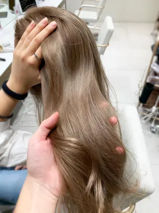 ロング カラー パーマ レイヤー専門家 ダブルカラー修のヘアスタイル