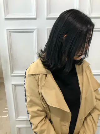 ミディアム カラー 韓国レイヤー×艶髪 ハイトーンRyukiのヘアスタイル