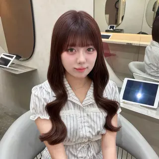 ロング カラー Rio🎀ブリーチ なし透明感♡顔周り♡のヘアスタイル
