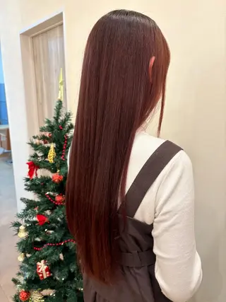 ロング フクシ レンのヘアスタイル