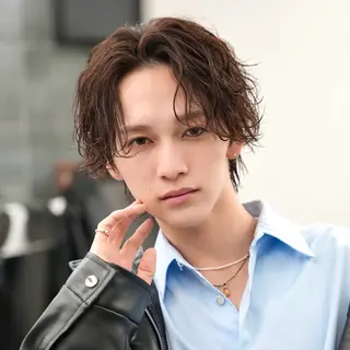 ショート カラー パーマ メンズ 🔥メンズ極🔥韓国 シャドウ/波巻き柿崎のヘアスタイル