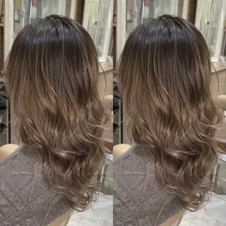 セミロング カラー ヘアアレンジ 白髪ぼかしハイライト 茗荷谷駅徒歩2分のヘアスタイル