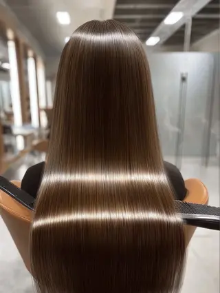 ロング パーマ 🍒モテ暖色カラー × うる艶✧ ゆなのヘアスタイル