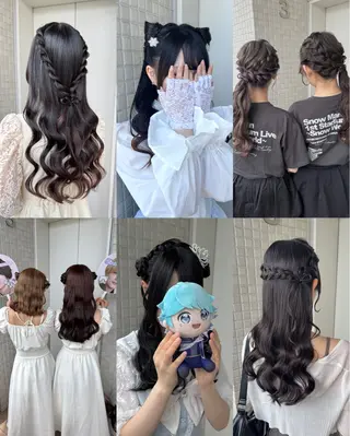 ヘアアレンジ 縮毛矯正/シール エクステ/艶髪ひふみのヘアスタイル