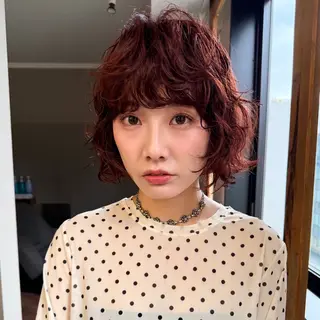 ショート パーマ パーマ/透明感カラー 元町🌱takutoのヘアスタイル
