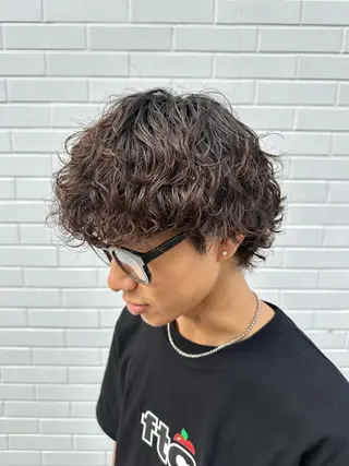 パーマ メンズ 遠藤惟斗/渋谷/ 透明感カラーのヘアスタイル