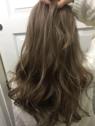ミディアム セミロング ロング カラー 若杉 諒のヘアスタイル