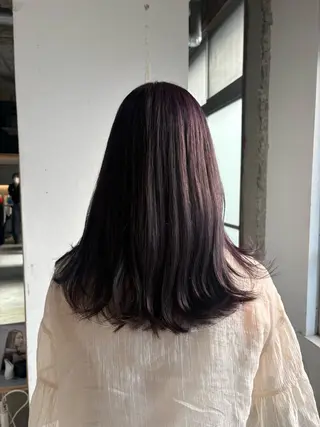 セミロング カラー 玉置七海✨ ／透明感／髪質改善のヘアスタイル