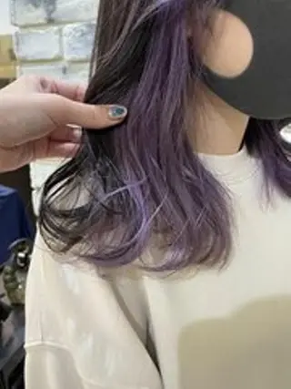ミディアム 髪質改善カラー透明感 ダブルカラー幕田のヘアスタイル