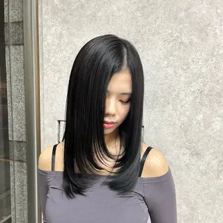 セミロング カラー SHUN/名駅/ ツヤ髪/透明感🖤のヘアスタイル