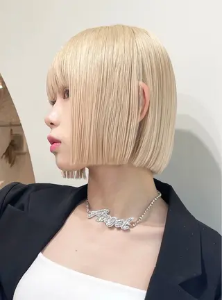 ショート カラー 失敗しないハイトーン ✨ミルクティー/ミワのヘアスタイル