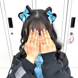 ロング ヘアアレンジ ヘアメ🎀ハイトーン 🩵エクステ🪄しほのヘアスタイル