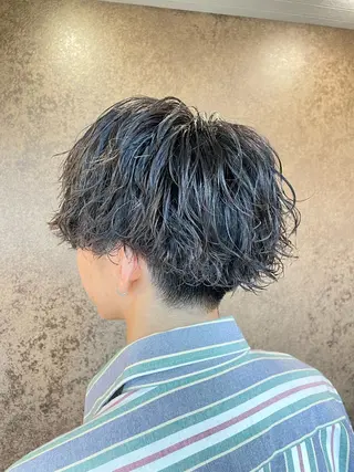 ショート メンズパーマ特化 カバヤマ　リョウのヘアスタイル