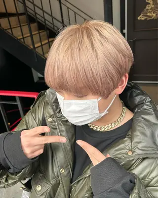 カラー メンズ 曲がる縮毛矯正 LIBER 岩名のヘアスタイル