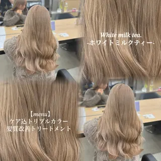 ロング カラー NAMI🤎ブラウン &ミルクティー🤍のヘアスタイル