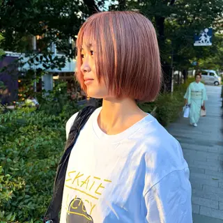 ショート カラー 🫯パーマ/艶カラー /似合わせ ヤギ🫯のヘアスタイル