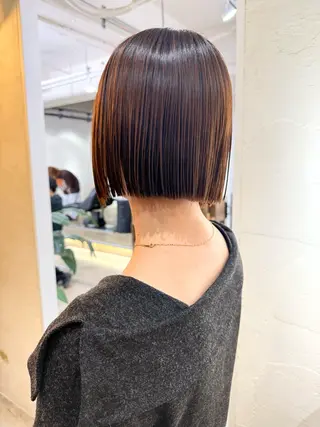 ミディアム 須藤　優真 切りっぱなしボブのヘアスタイル