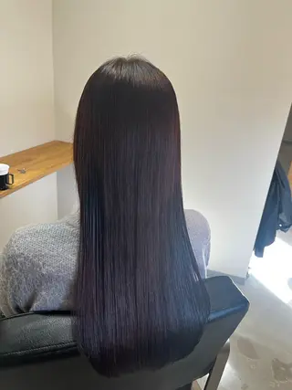 ロング omaフクダ 縮毛矯正/艶髪カラーのヘアスタイル