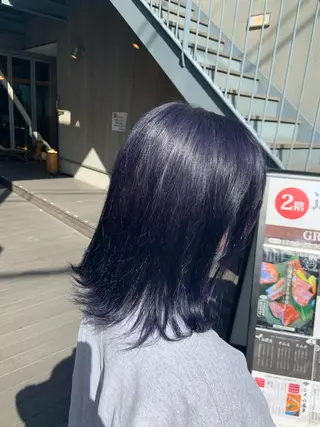 ミディアム カラー パーマ ヘアアレンジ ハイトーンカラー🤍 山下 優華のヘアスタイル