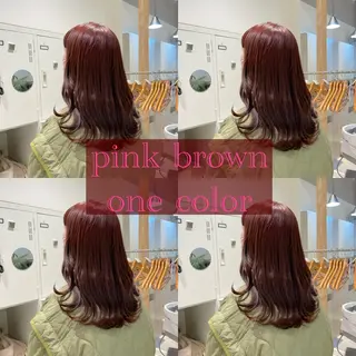 セミロング カラー ピンクカラー🎀/ ミルクティー🍼花音のヘアスタイル