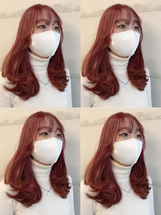ミディアム カラー 透明感カラー✂︎ /縮毛矯正/YUKAのヘアスタイル