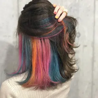 ミディアム カラー パーマ ヘアアレンジ メンズ キッズ ネイル マツエク・マツパ サロンドミルク 渋谷高比良のヘアスタイル